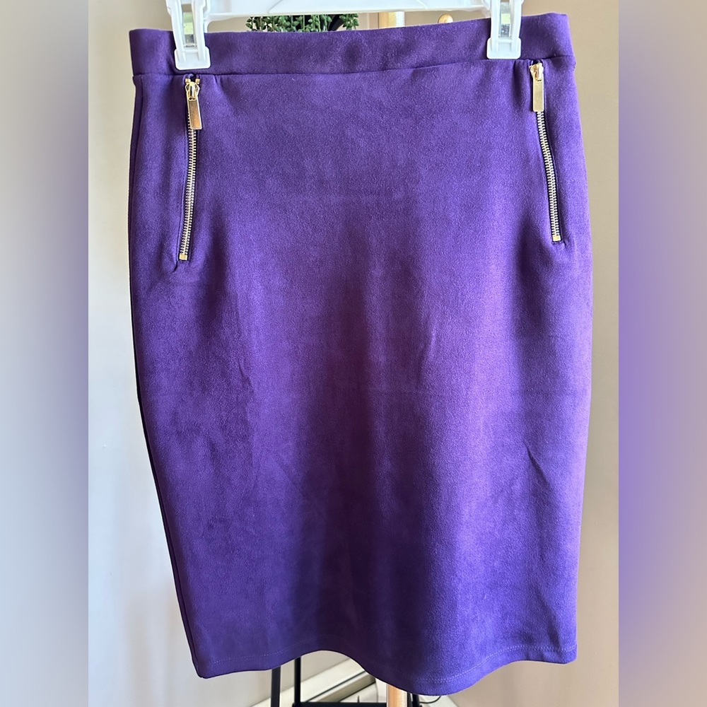 Olivia Blu Velvet Skirt, M, purple